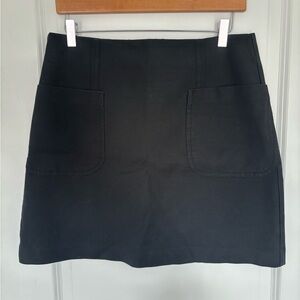 Loft Black Mini Skirt w Apron Pockets 10